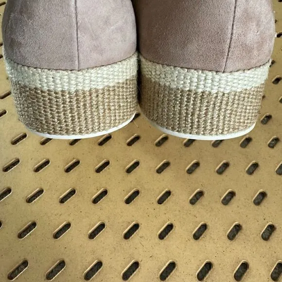 Vince sneakers womens SZ 10 wendell suede platform low top lace up in oatmeal