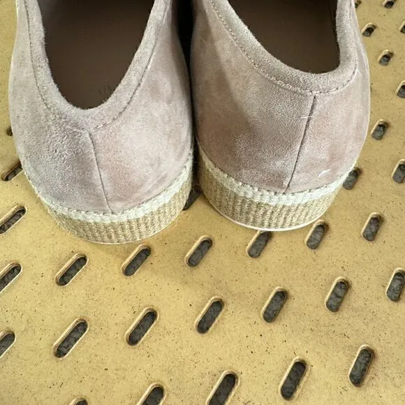 Vince sneakers womens SZ 10 wendell suede platform low top lace up in oatmeal