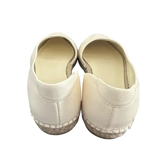Vince Tita Leather D’Orsay Espadrille Flats in Marble Cream new without box 6.5