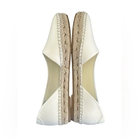 Vince Tita Leather D’Orsay Espadrille Flats in Marble Cream new without box 6.5