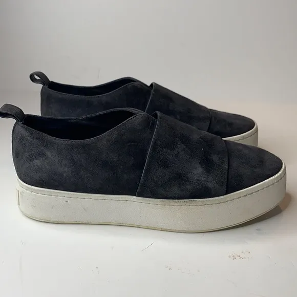 Vince Wallace Navy blue suede platform sneakers