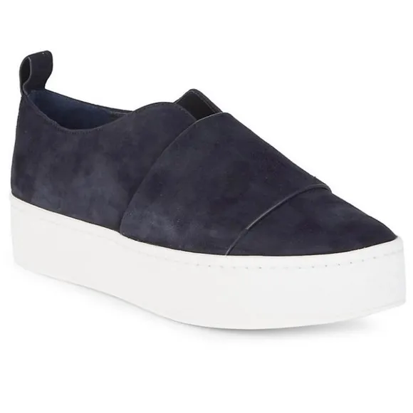 Vince Wallace Navy blue suede platform sneakers
