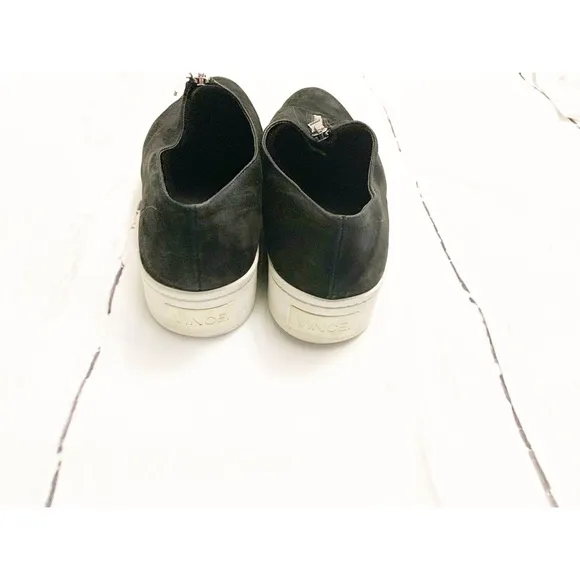 Vince Warner Black Zip Up Platform Sneakers Size 8.5