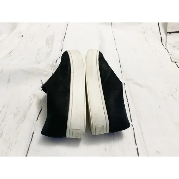 Vince Warner Black Zip Up Platform Sneakers Size 8.5