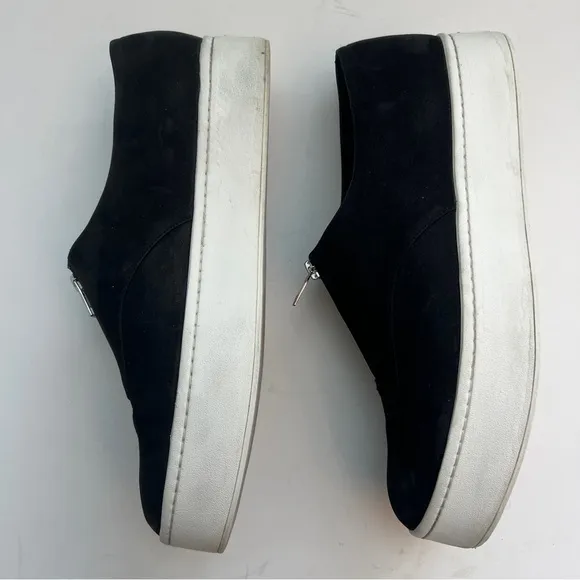 Vince Warner Zip Suede Platform Sneakers, Size 11