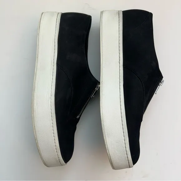 Vince Warner Zip Suede Platform Sneakers, Size 11