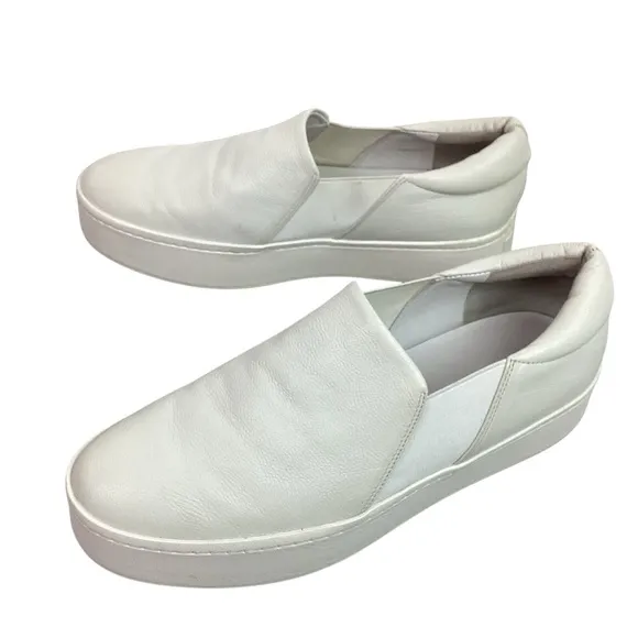 Vince Warren Platform Leather Sneaker White