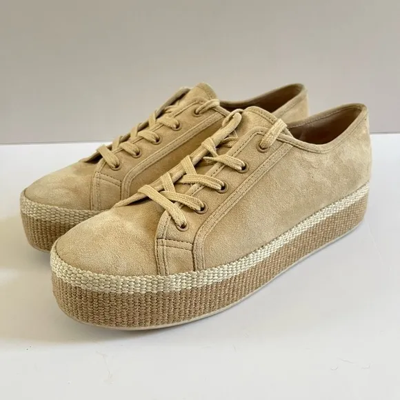 Vince Windell tan Suede Flatform Sneakers - Size 6.5M