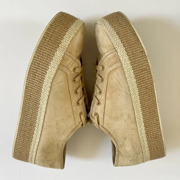 Vince Windell tan Suede Flatform Sneakers - Size 6.5M