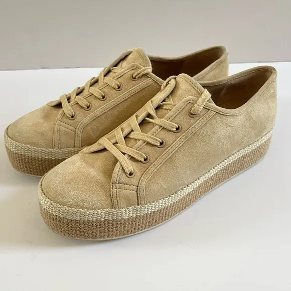 Vince Windell tan Suede Flatform Sneakers - Size 6.5M