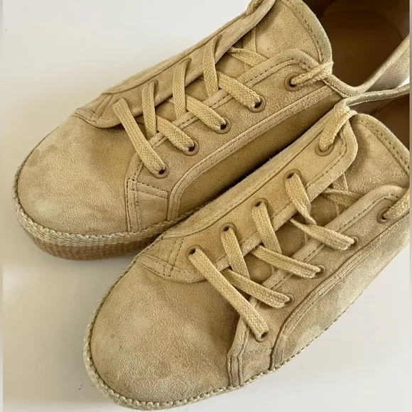 Vince Windell tan Suede Flatform Sneakers - Size 6.5M