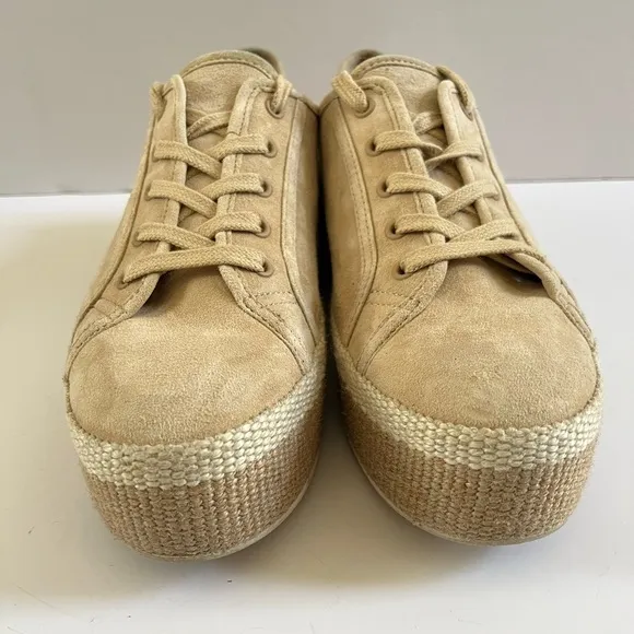 Vince Windell tan Suede Flatform Sneakers - Size 6.5M