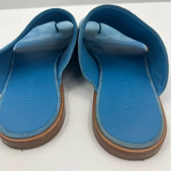 Vince Women's Edris Suede Sandals in Blue Pumise size 6‎ Made in Italy
