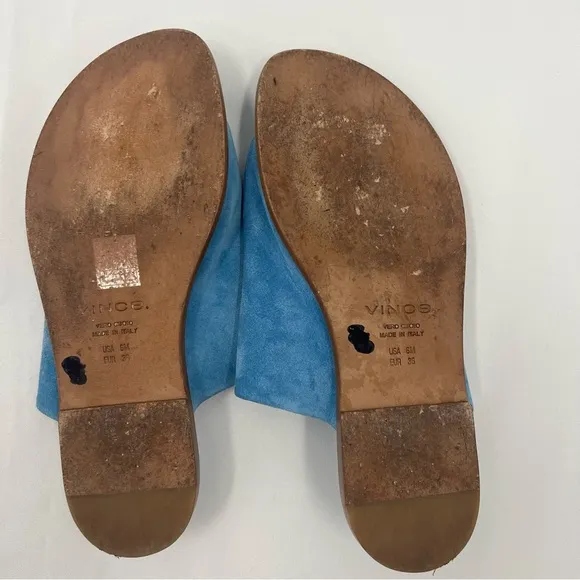 Vince Women's Edris Suede Sandals in Blue Pumise size 6‎ Made in Italy