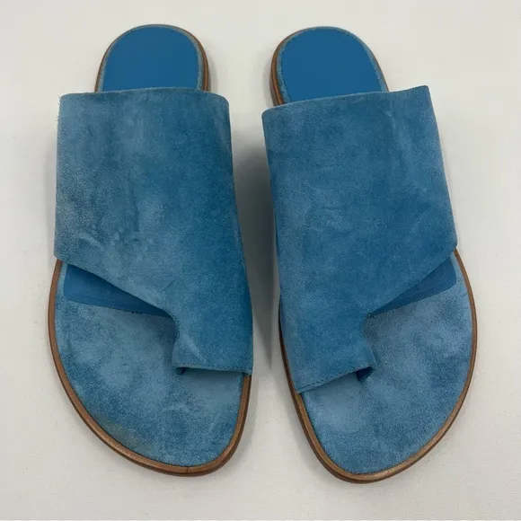 Vince Women's Edris Suede Sandals in Blue Pumise size 6‎ Made in Italy