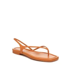 VINCE. Womens Orange Deana Open Toe Slip On Leather Thong Sandals Shoes 11 M