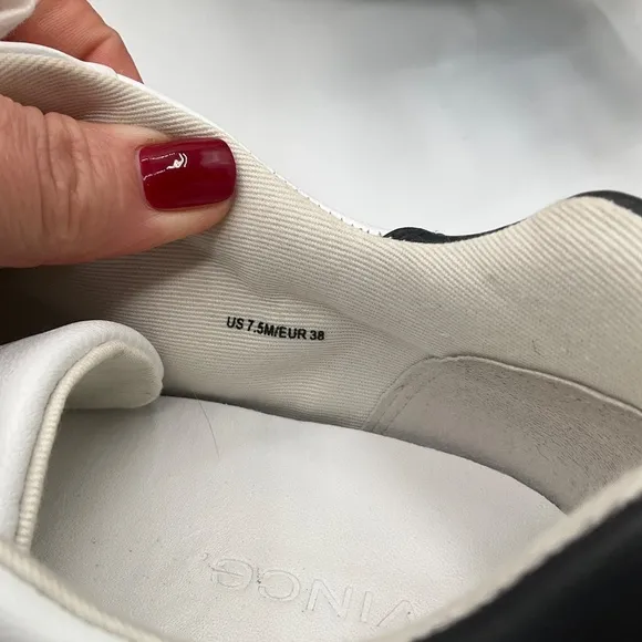 Vince Women's White Leather Platform Benfield Sneakers