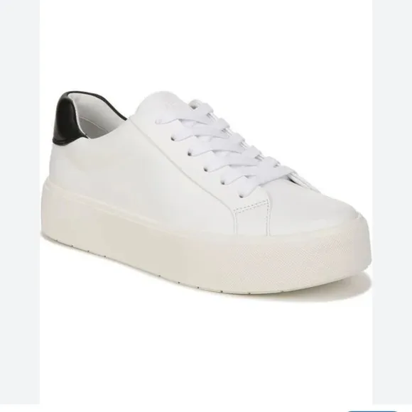 Vince Women's White Leather Platform Benfield Sneakers