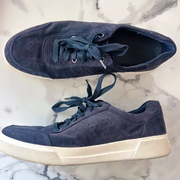 Vince Barnett Ocean Blue Suede Low Top Sneakers Size 11