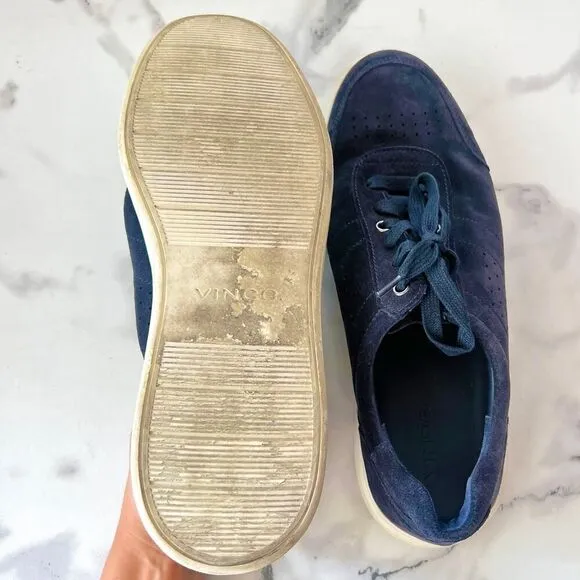 Vince Barnett Ocean Blue Suede Low Top Sneakers Size 11
