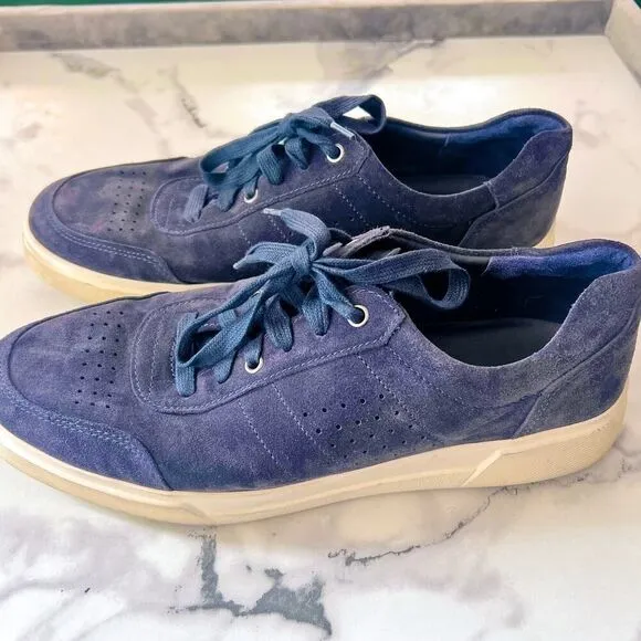 Vince Barnett Ocean Blue Suede Low Top Sneakers Size 11