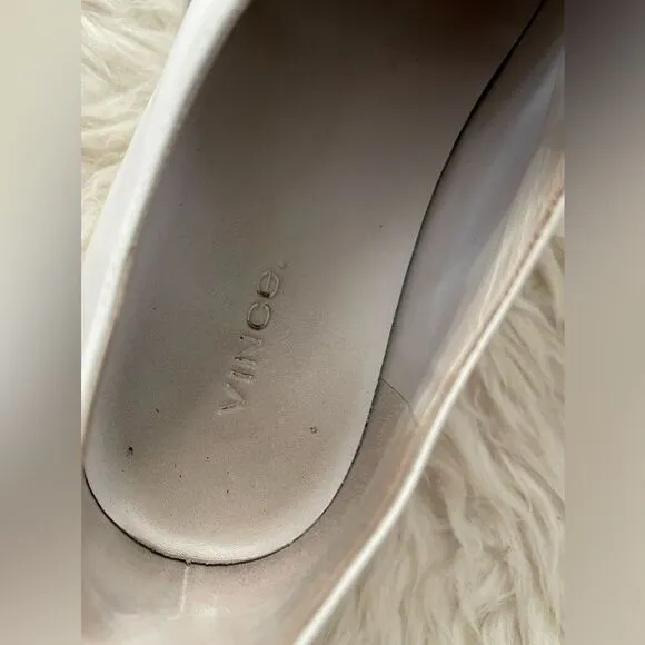 Vince Wallace Leather Slip on White Platform Sneakers Size 8