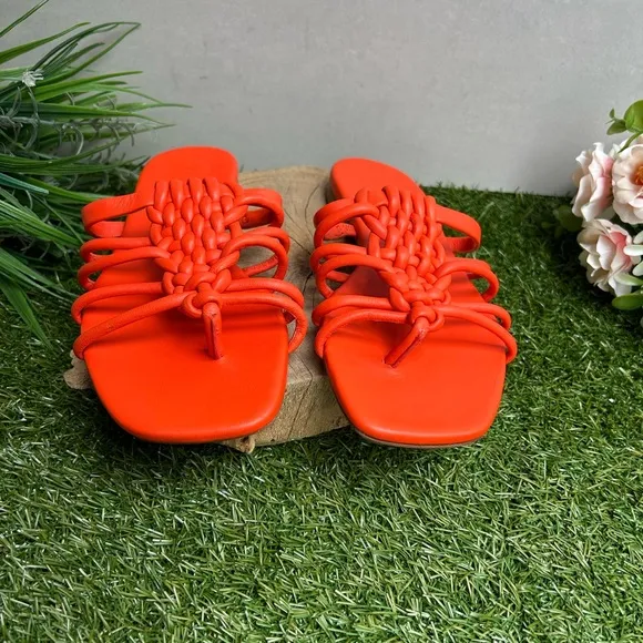 VinceWomen's Dae Knotted Slip On Woven Sandals size 5.5 new /in Burnt Orange