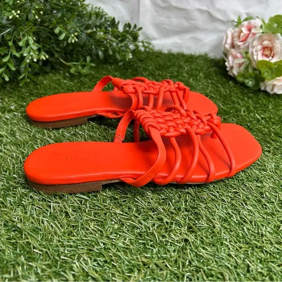 VinceWomen's Dae Knotted Slip On Woven Sandals size 5.5 new /in Burnt Orange