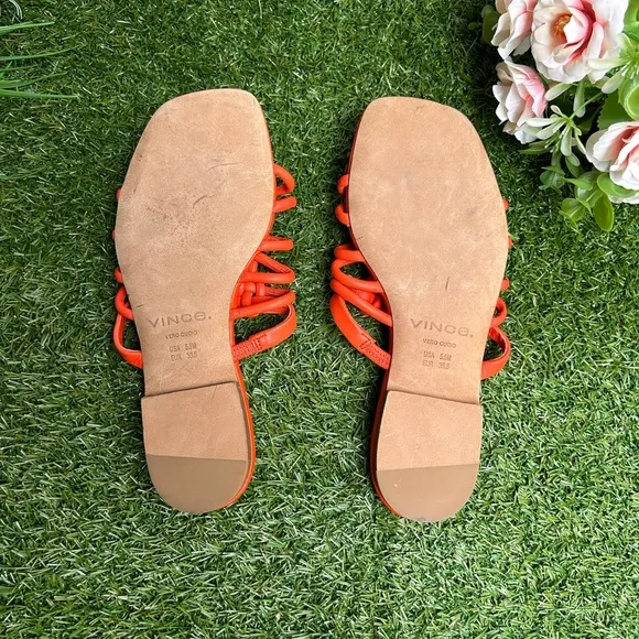 VinceWomen's Dae Knotted Slip On Woven Sandals size 5.5 new /in Burnt Orange