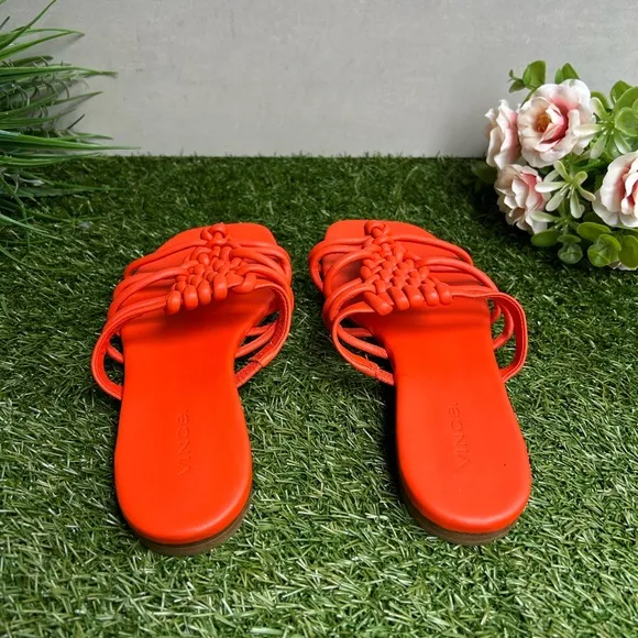 VinceWomen's Dae Knotted Slip On Woven Sandals size 5.5 new /in Burnt Orange
