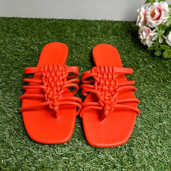 VinceWomen's Dae Knotted Slip On Woven Sandals size 5.5 new /in Burnt Orange
