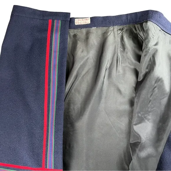 Vintage 1960s preppy Wrap Midi Skirt With Ribbon Trim