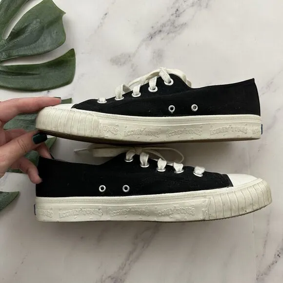 Vintage 90s Keds Looney Tunes Low Top Sneakers Womens Size 9 Black Martian