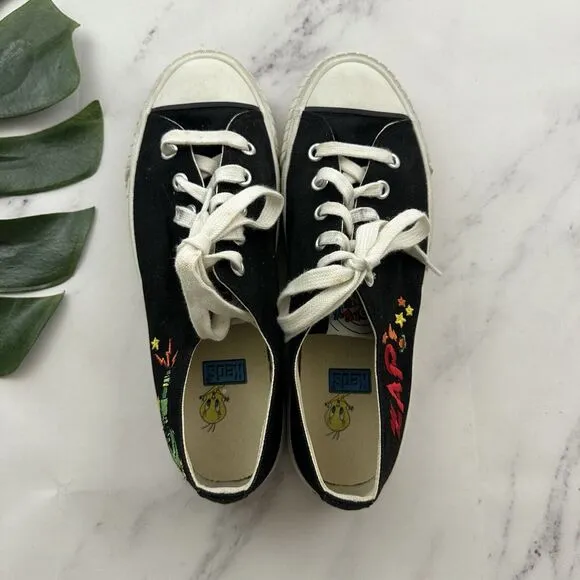 Vintage 90s Keds Looney Tunes Low Top Sneakers Womens Size 9 Black Martian