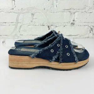 Vintage 90’s Y2K Denim Platform Slip On Sandals