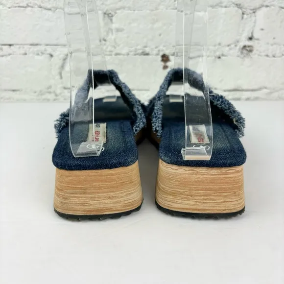 Vintage 90’s Y2K Denim Platform Slip On Sandals