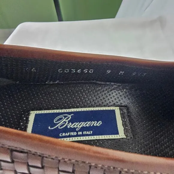 Vintage Bragano by Cole Haan Woven Leather Loafers Men’s 9 Italy w Shoe Trees