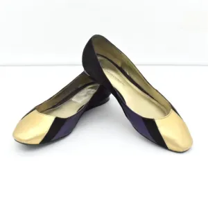 Vintage Diane Von Furstenberg Suede Multi Color Ballet Flats
