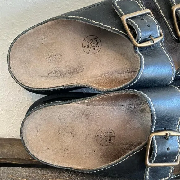 Vintage Doc Dr Martens Mens Black Leather Double Strap Chunky Sandals Size US 10