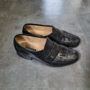 *Vintage* Florsheim Imperial Woven Loafers, Black, Men's Size 7