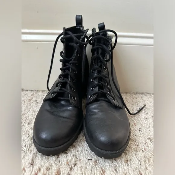 Vintage MIA Women’s Black Combat Boots Kat Lace Up Size 8.5 Rocker Punk Biker