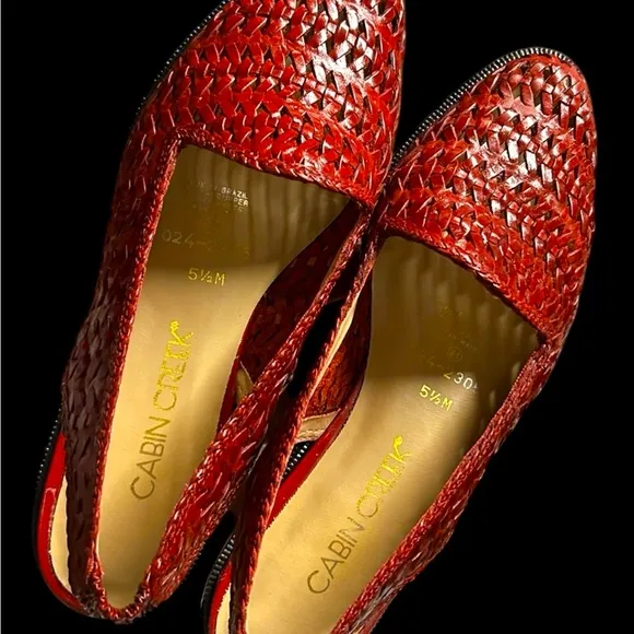 Vintage woven red loafers. New in Box