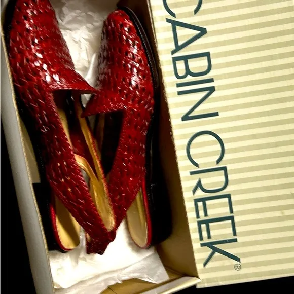 Vintage woven red loafers. New in Box