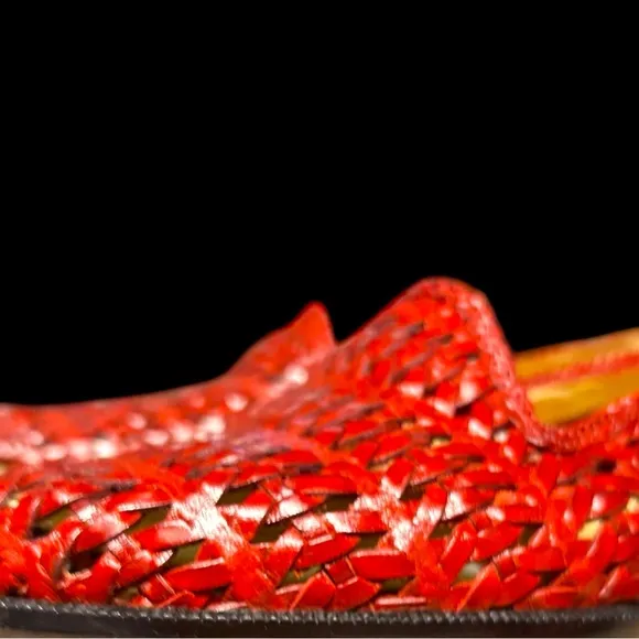 Vintage woven red loafers. New in Box