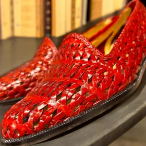 Vintage woven red loafers. New in Box