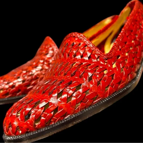 Vintage woven red loafers. New in Box