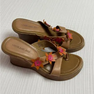 Vintage Y2K Lower East Side Slip On Sandals Size 9 Floral Details Summer Retro