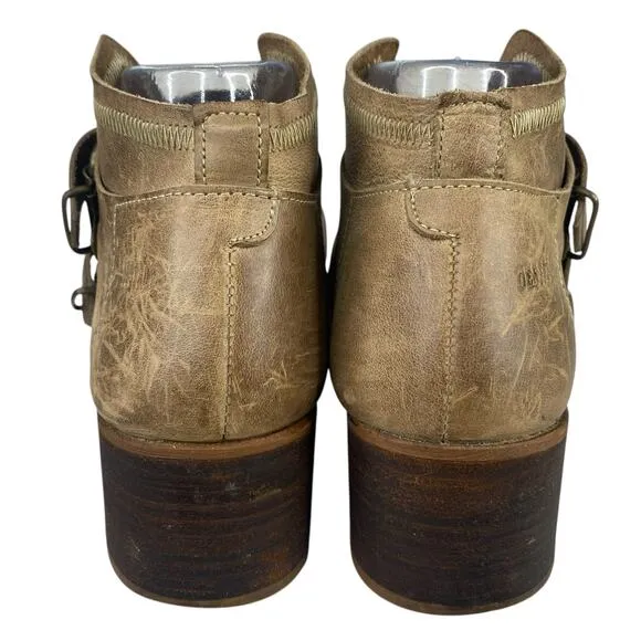 Vintage Y2K Rare Destroy Women’s Brown Leather Distressed Sandal Size 37/38 US 7