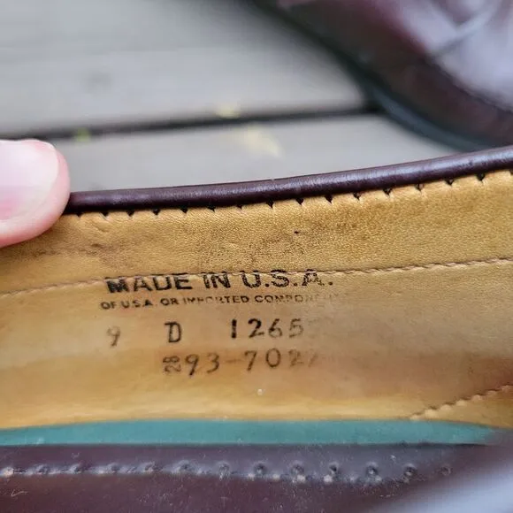 Vintage 90s y2k Brown Leather Moc Toe Moccasin Slip-on Driving Penny Loafers 9