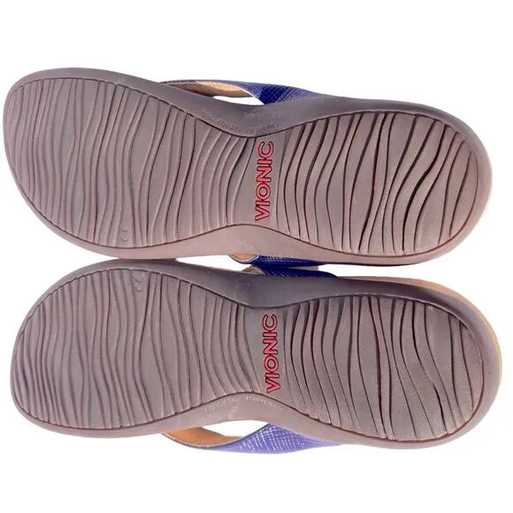 Vionic Bella II Lizard Bow Slip-On Thong Sandals Purple Size 11